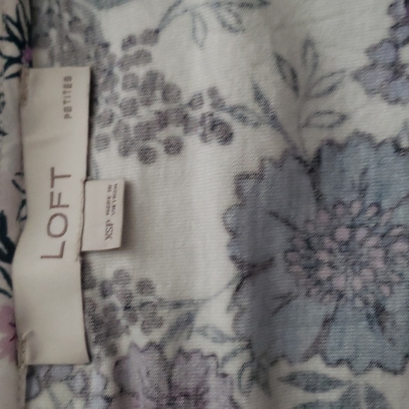 Loft Floral Print Top with Side Tie - Picture 2 of 4